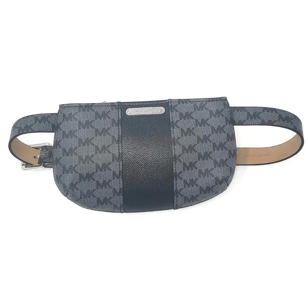 MICHAEL KORS Belt‎ Bag Fanny Pack Logo Monogram Grey Black NEW Small Medium
